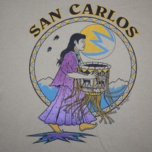 San Carlos Shirt Mens XL Beige Hanes Heavyweight Graphic Printed Casual Tee - £13.97 GBP