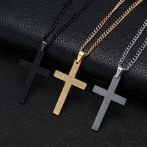 X3 Fashion Cross Religious Christian Necklace and Pendant  Men Adjustable - $9.50