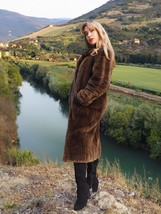 Sheared Beaver Fur Coat Full Length Corduroy Design By Creeds M Fast Shi... - $479.00