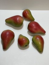 Set 6 Green/ Red Pears Plastic Fruit - $6.79