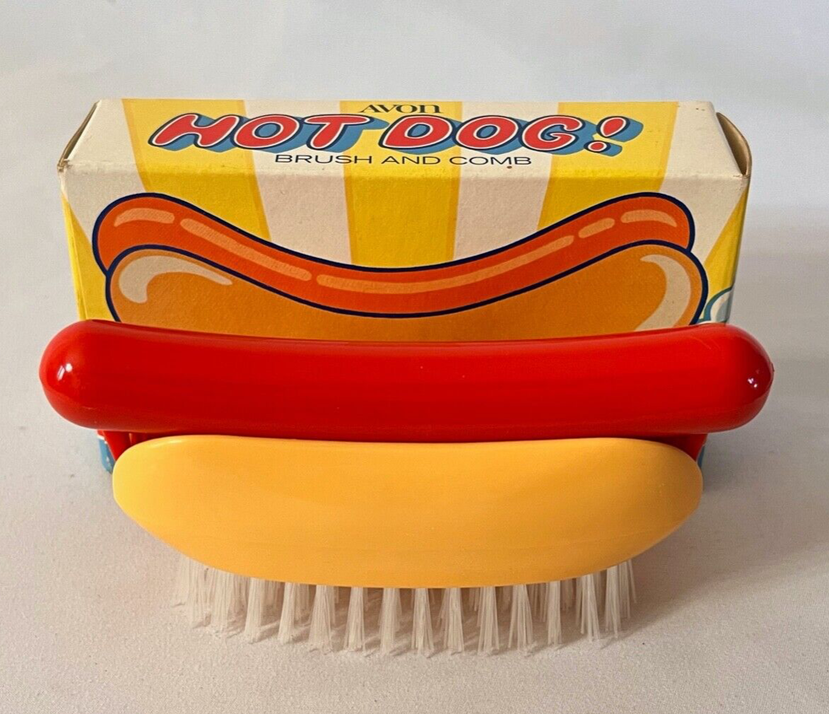 Vintage 1970s Avon Hot Dog Brush and Comb Set NIB - $25.00