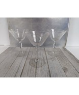 Vintage Etched Champagne Glasses Set 3 Fostoria Woodland Circa 1922 Tall... - £71.15 GBP