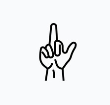 Middle finger Icon sticker instant download svg,png,psd,eps,jpeg - £3.58 GBP