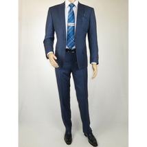 Men's Suit by Giorgio Cosani Textured Wool/Cashmere Blend 901-19 Blue 52 Long image 10