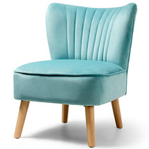 Bedroom Armless Accent Chair Velvet Leisure Single Sofa Upholstered Green - £126.52 GBP