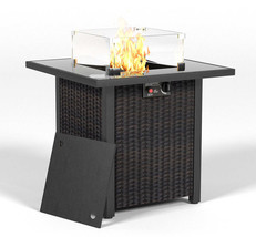 28&quot; Propane Fire Pit Table: Rattan, 50k BTU - $264.99