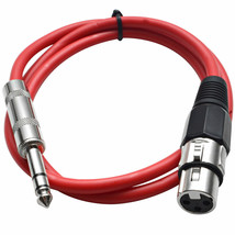 SEISMIC AUDIO Red 1/4&quot; TRS to XLR Female 2&#39; Patch Cable - £14.38 GBP