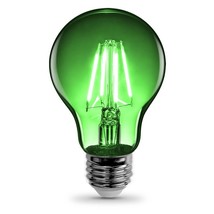 Feit Electric A19/TG/LED Clear Glass Green LED Filament Light Bulb, A19, 4.5W - $30.99