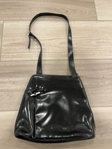Vintage Longchamp Roseau Black Leather Shoulder Bag Bamboo Toggle Purse - $49.49