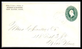 1896 CONNECTICUT Cover - Sperry &amp; Barnes, New Haven to New York, NY O13 - £2.34 GBP