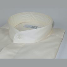 Mens CEREMONIA Pastor Shirt 100% Cotton Turkey Banded Collar #stn 17 hyk Ivory image 5