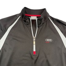 Audi Performance 1/4 Zip Long Sleeve Mens XL Black Gray Zip Pocket  - £28.12 GBP