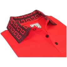 Men Sports Shirt DE-NIKO Short Sleeves Cotton Fashion Polo Shirt DBK109 Red image 3