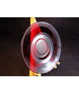 CRANBERRY GLASS RUBY RED Mid Century Tea Cup SAUCER 6 &quot; Wide Vintage Red... - $77.62 MXN
