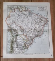 1905 Original Antique Map Of Brazil / South America Argentina - £13.65 GBP
