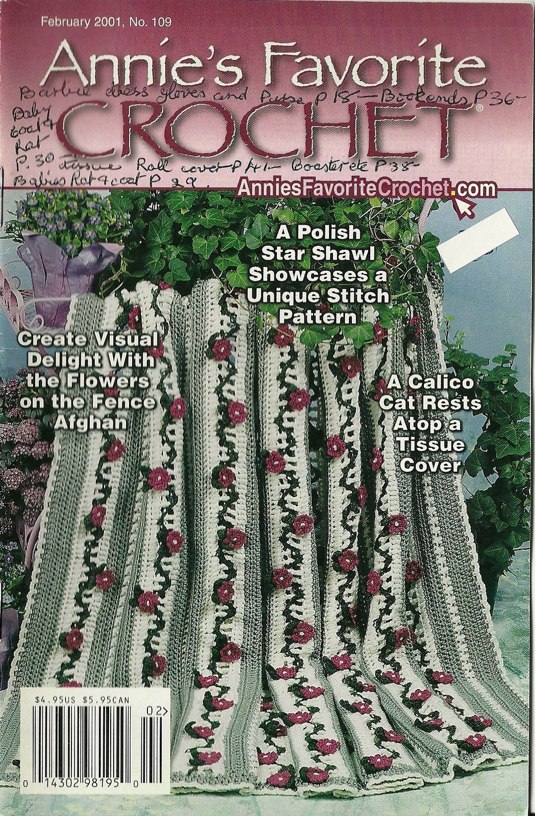 Annie's Favorite Crochet February 2001 No. 109 Pattern Book Magazine - $6.99