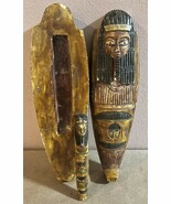 Vintage Hand Carved Stone Egyptian Sarcophagus W/ Pharaoh Inside - €29,83 EUR