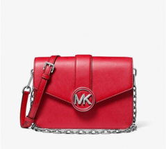 New Michael Kors Carmen Medium Convertible Shoulder Bag Bright Red - £89.63 GBP