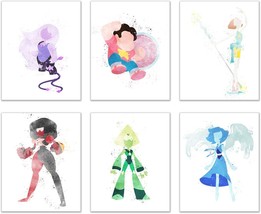 Steven Universe Poster Prints: Set Of 6 (8 X 10) Watercolor, And Pearl. - £35.90 GBP