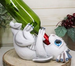 Fantasy Frozen Frostbite Ice Snow White Baby Dragon Hatchling Wine Bottle Holder - £23.96 GBP