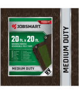 JobSmart MDBG2020 Outdoor Poly Tarp Brown &amp; Green 20 ft. x 20 ft. Polyet... - $102.49