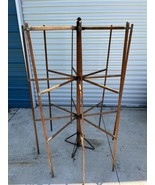 Ant. Red-Wood drying Herbs laundry Stand 8-fold Ladder Rack display 1880... - $494.99