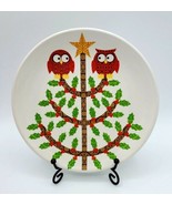 Signature Housewares Room Creative Christmas Owls 6&quot; Snack Plate/Saucer ... - £4.65 GBP