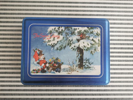Vintage The Swiss Colony Bakery Christmas Tin Bear Santa Christmas Tree ... - $5.99