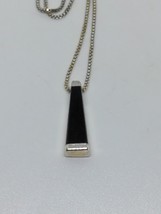 SU Thailand Sterling Silver 925 Black Onyx Necklace 16&quot; - £11.93 GBP