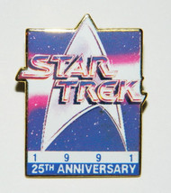 Star Trek 25th Anniversary Holographic Logo Metal Enamel Pin 1991 NEW UNUSED - £6.25 GBP