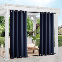 2 Panels Outdoor Curtains For Patio , Rustproof Top And Bottom Grommet Windproof - £43.95 GBP