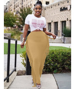 Women&#39;s sexy high waist tassels bodycon long clubwear pencil maxi shirt ... - £7.40 GBP