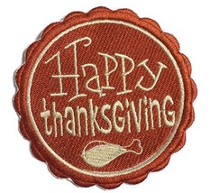 Custom and Unique Happy Thanksgiving[ Happy Thanksgiving Stamp]Embroidered Iron  - £9.39 GBP