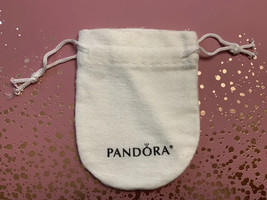 (1) Pandora White Anti-Tarnish Jewelry Bead Pouch Drawstring Bag 100% Au... - $4.41