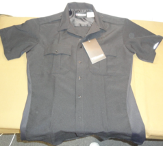 NEW BLAUER 8675 SHORT SLEEVE POLY SUPERSHIRT ZIP BLACK MEDIUM REGULAR OG... - $50.24 CAD