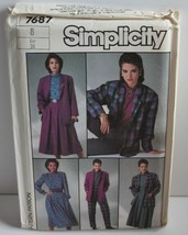 Simplicity Sewing Pattern 7687 Misses Blouse Skirt Pants Jacket Size 8 - $9.74