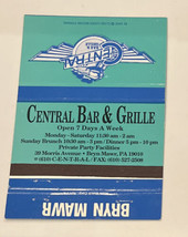 Central Bar &amp; Grille Bryn Mawr PA Matchbook Cover - $5.20