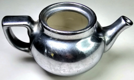 Vintage Antique Porcelain teapot Metal Small Shelf Accessory Décor 6.5x3in Tall - £19.97 GBP