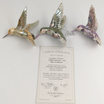 Lena Liu&#39;s Precious Jewels Humming Bird Set of 3 Heirloom Porcelain Ornaments - $98.10