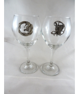 Wine Goblet with Pewter Dragon Emblem &amp; Fairy emblem w large butterfly w... - £42.80 GBP