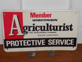 Vintage Member Wisconsin Agriculturist Protective Service Embossed Metal... - $84.15