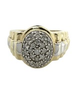 Men&#39;s Cluster ring 10kt Yellow and White Gold 466888 - €517,80 EUR