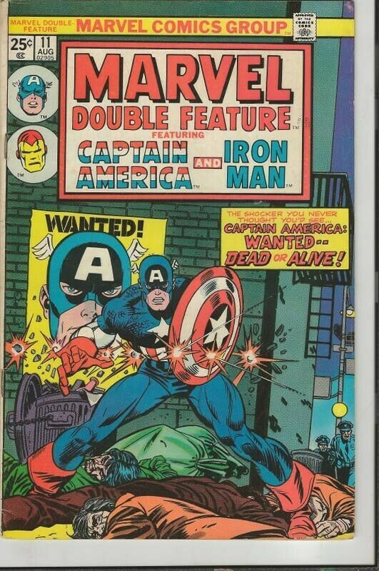 Primary image for Marvel Double Feature #11 ORIGINAL Vintage 1975 Marvel Comics Capt America