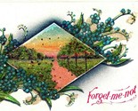 Vtg Cartolina 1910s Non Usato Greetings Forget Me Not Goffrato Micah Unp... - $9.16