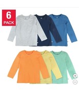 Honest Boys Girls T-Shirts Blue Multicolor 6-Pack Long Sleeves Organic C... - $876.79 MXN