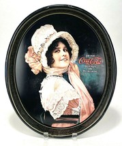 Vintage 1972 Coca Cola Tin Tray Reproduction of the 1914 Betty Girl Pink Bonnet  - £11.08 GBP