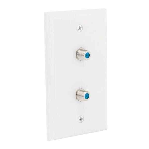 Commercial Electric White 2-Gang Coaxial Wall Plate (1-Pack) - $3.95