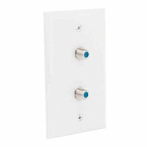 Commercial Electric White 2-Gang Coaxial Wall Plate (1-Pack) - £3.10 GBP
