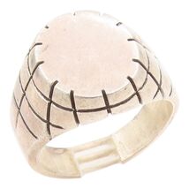 An item in the Jewelry & Watches category: 925 Sterling Silver Vintage Ring Modernist Etched Spider Web Band Sz 10 RG35802
