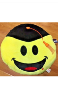 EMOJI Yellow Big Smiles Graduation Pillow with Music 16&quot; New 2017 - £10.34 GBP